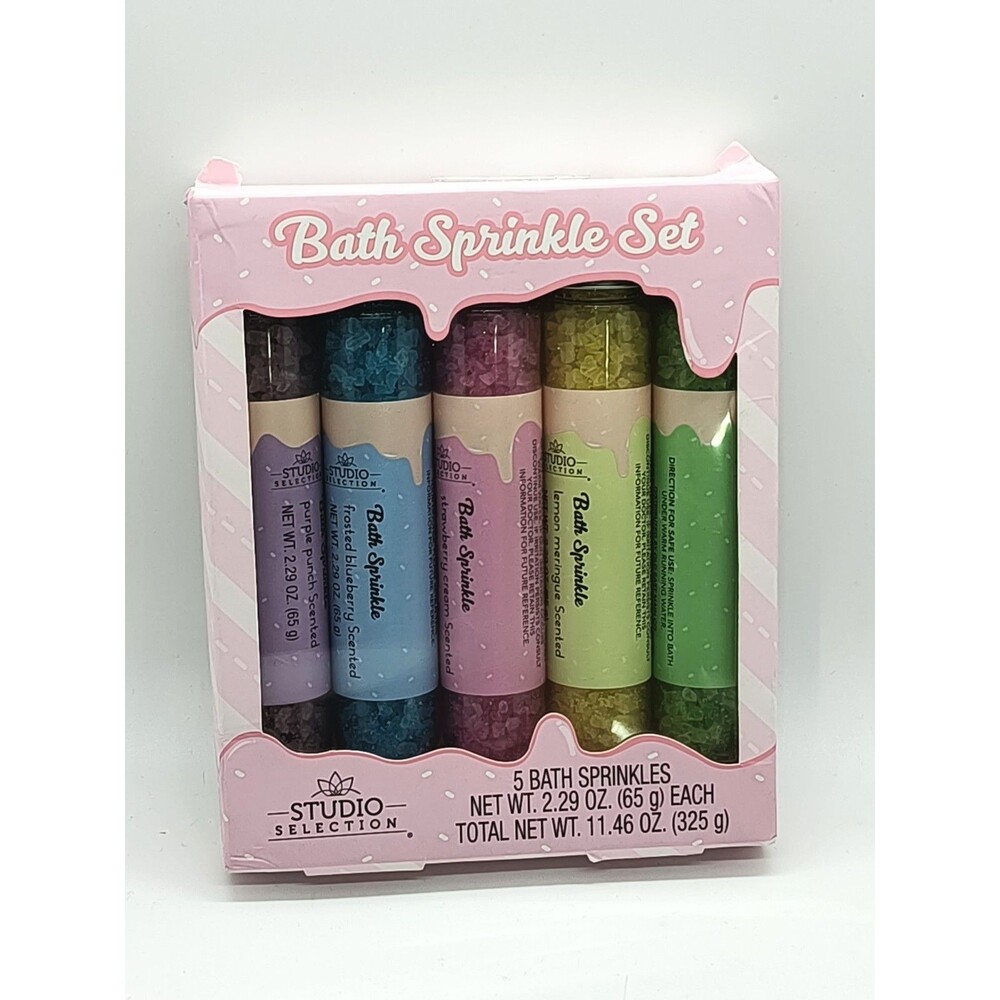 Studio Selection Bath Sprinkle Set 5 Scents Bath Salts Spa Gift New Box